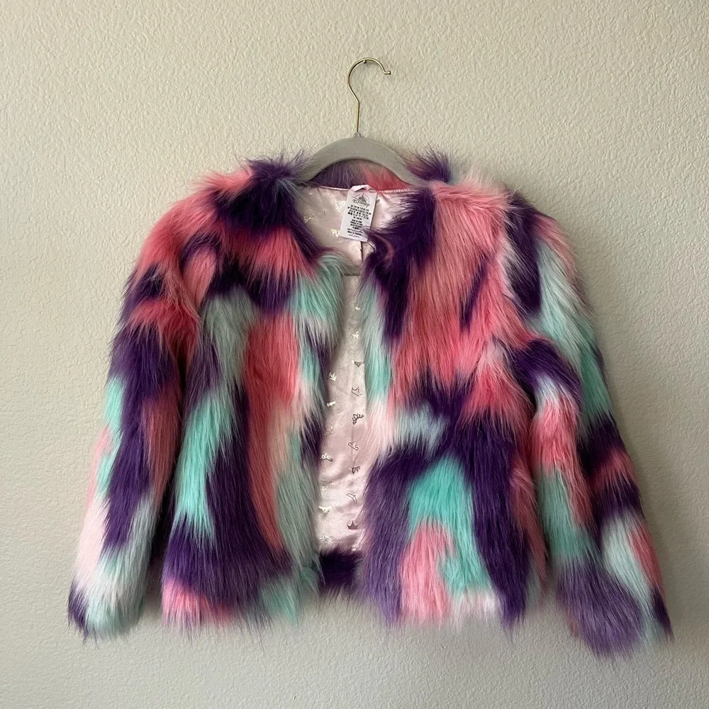 Disney Princess Faux Fur Coat Pink, Purple, Blue Girls Size 7/8